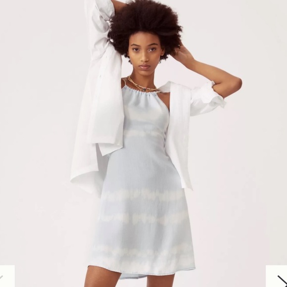 NWT Cloth & Stone Anthropologie Tie Dye Chambray Mini Dress XS - Picture 4 of 4